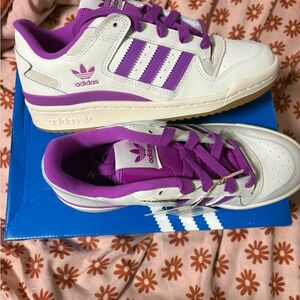Adidas Violet and Cream Sneakers